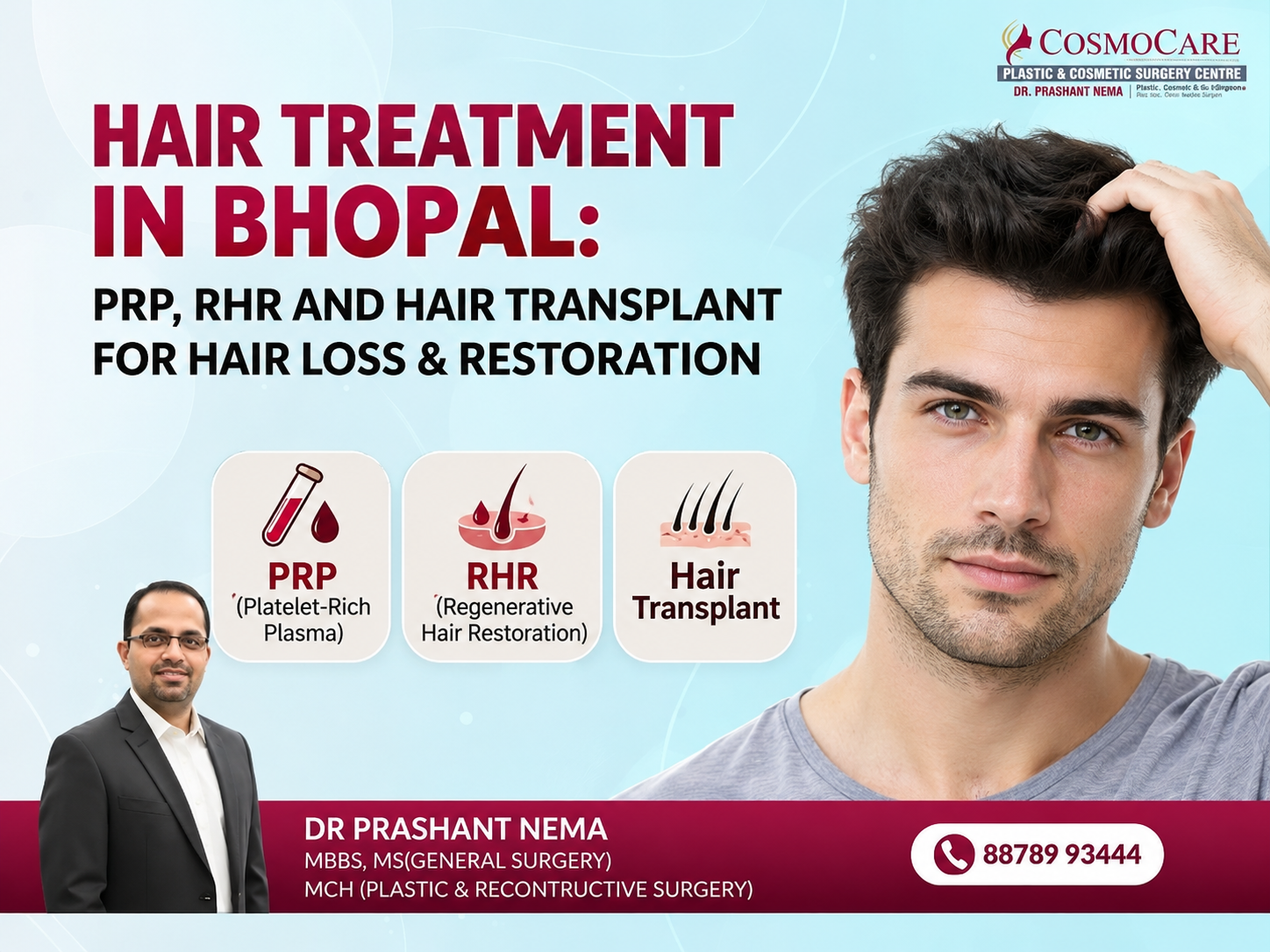 Hair Treatment in Bhopal: PRP, RHR and Hair Transplant for Hair Loss & Restoration